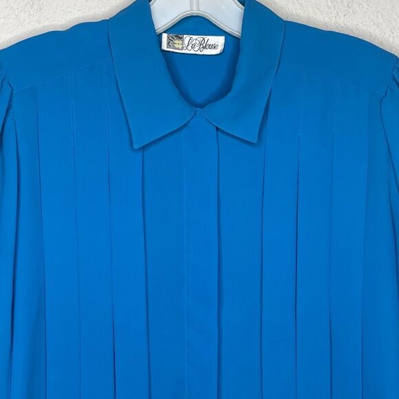 Vintage La Blouse Blue Blouse - Picture 2 of 7